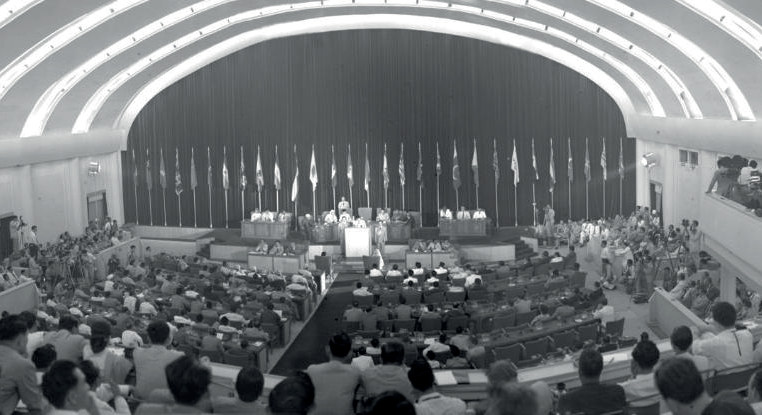 Delegations from 29 Asian and African countries and regions participated in the Asia-Africa Conference held in Bandung, Indonesia, on April 18-24, 1955 (Photograph: Qian Sijie/Xinhua, 1955).