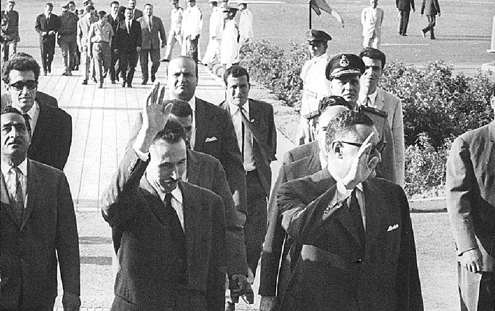 Houari Boumedienne and Gamal AbdelNasser, 1967 (Photograph: OrientXXI, 2017).