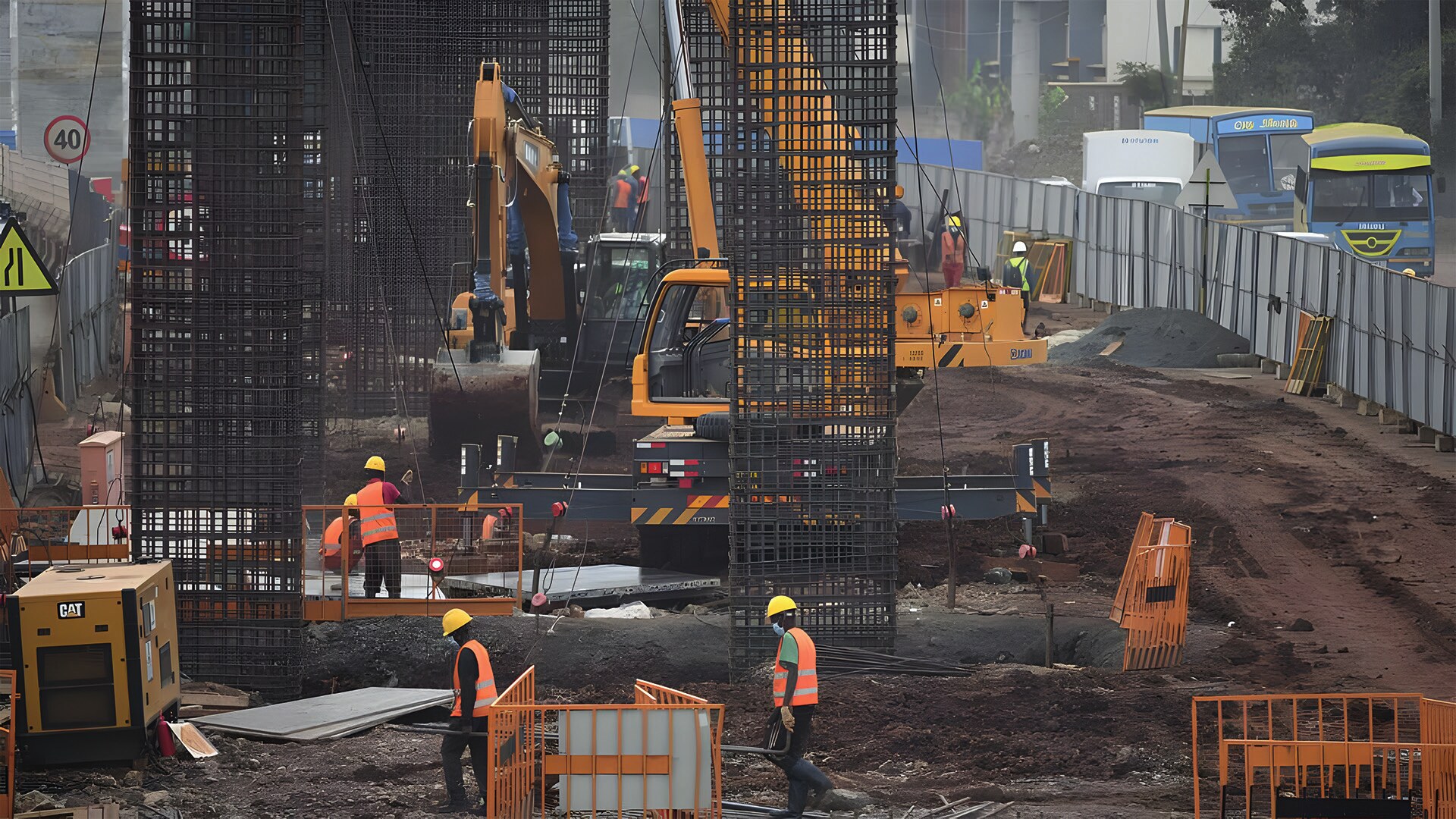 The construction site of the Nairobi Motorway by Chinese company China Road and Bridge Corporation (CRBC), Kenya, February 10, 2021 (Photo: CGTN, 2021).