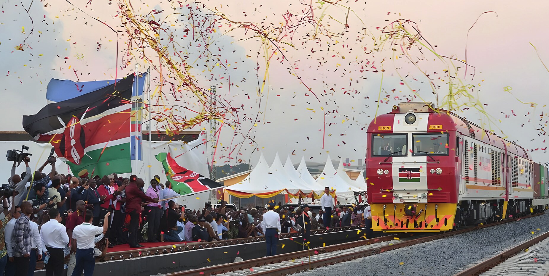 Kenya’s largest infrastructure project since independence, the Chinese-built Mombasa-Nairobi Standard Gauge Railway opened on May 30, 2017 (Photo: Global Times, 2022).