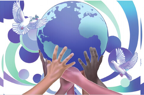 China put forward the Global Security Initiative to pursue peaceful development and advance the building of a community with a common future for humanity (Figure: Jin Ding/China Daily, 2023).