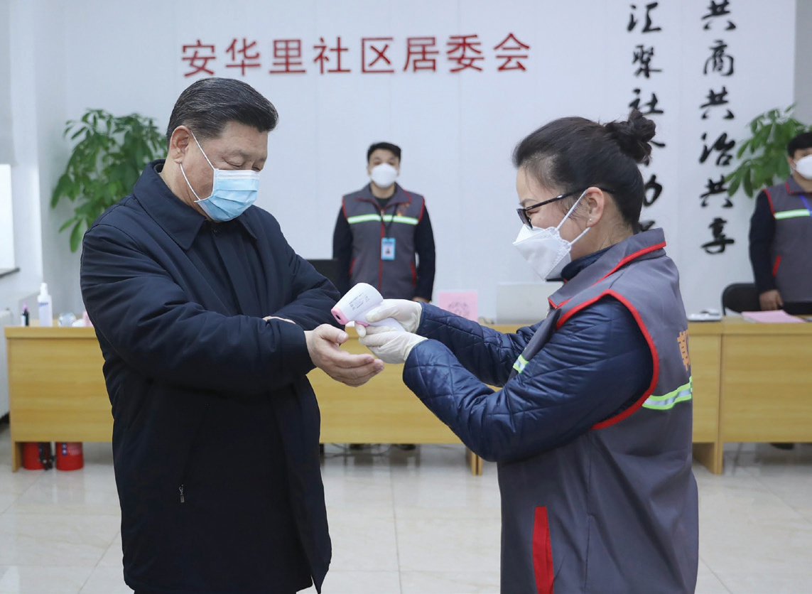 The president of the People’s Republic of China Xi Jinping, in Hubei.
