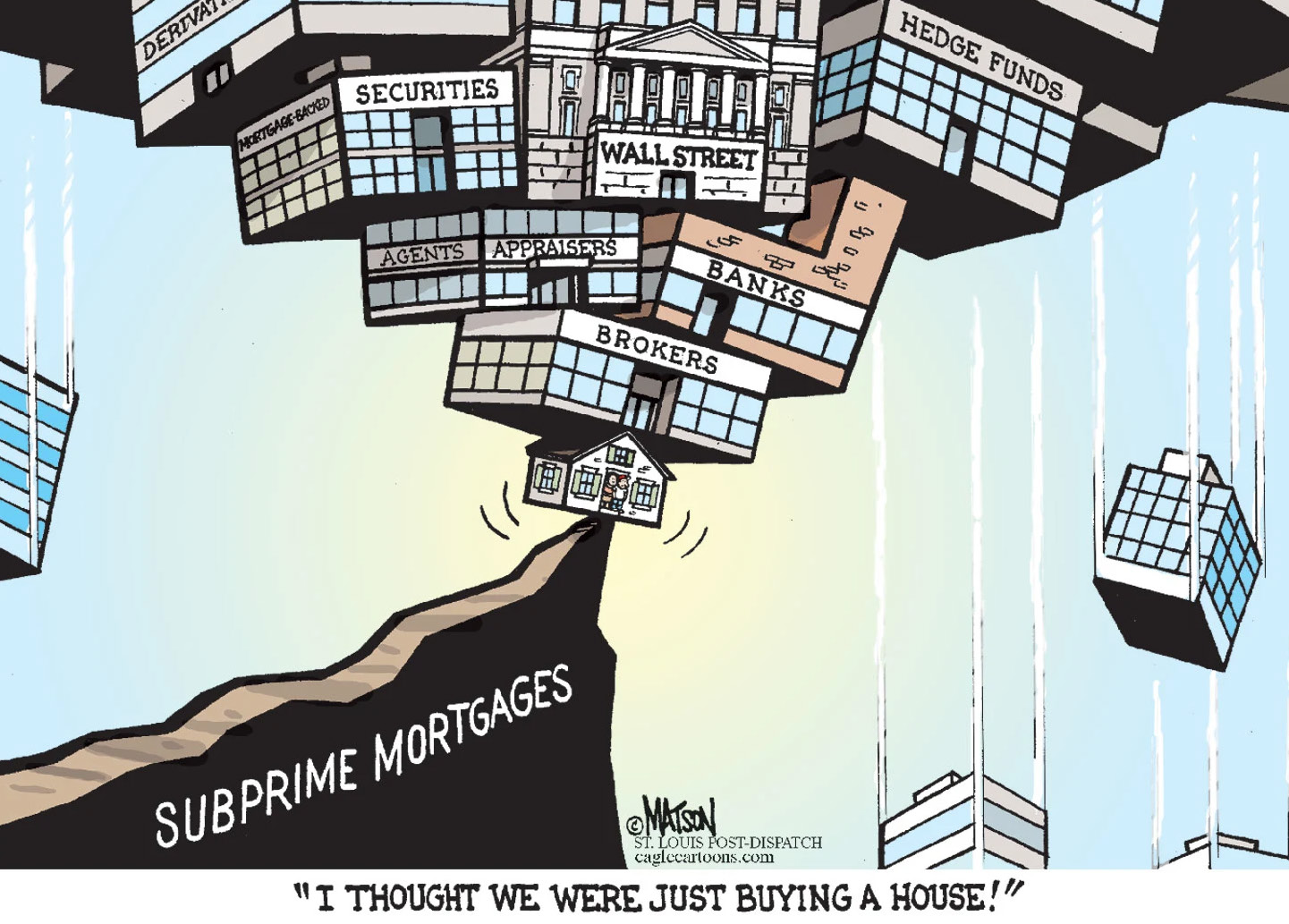 “The global financial crisis triggered by the 2008 US subprime mortgage crisis has made it increasingly obvious that the trend of economic globalization, which was led by the developed countries in the West, has gone into reverse” (Cartoon: Baker Library, n.d.).