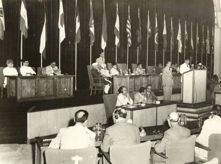 President Sukarno speaking at the Bandung Conference (Photograph: SMKAA, 2024).