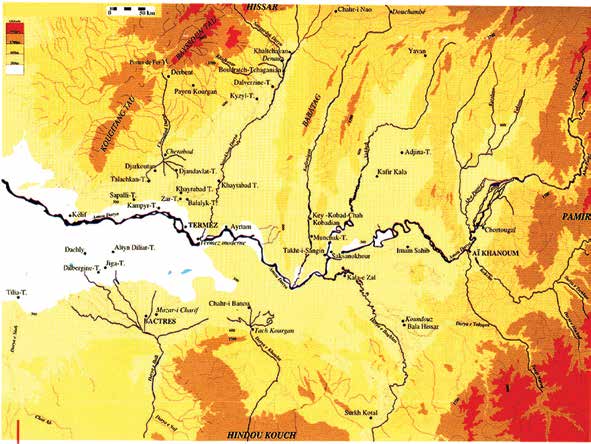 Figure 1. Map with main geographical points and archaeological sites of nomad migration period