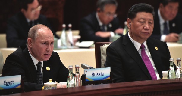 Vladimir Putin and Xi Jinping at the first round of the Leaders’ Roundtable at the Second Belt and Road Forum in Beijing, April 2019.