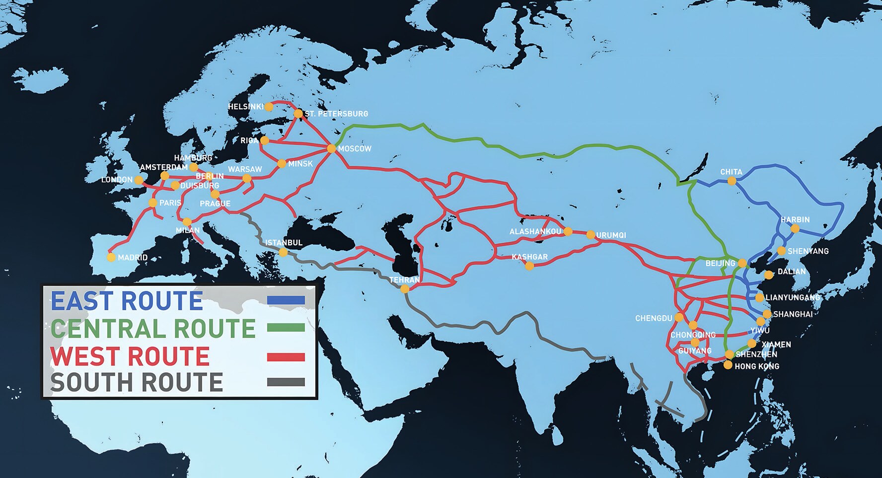 Countries on the BRI route are located in regions such as Central Asia, West Asia, South Asia, Southeast Asia, Eastern Europe, Africa (Figure: CGTN, 2022).