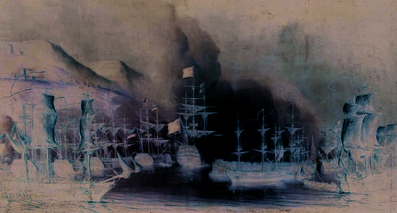 Cezayir'in denizden bombalanması (Ağustos 1816), Martinus Schouman'a ait resim Wikipedia'dan alınmıştır.