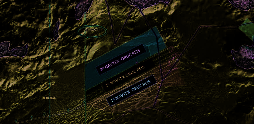 The operation areas of Turkish Oruç Reis vessel in the Eastern Mediterranean. (Bankingnews, 2020)