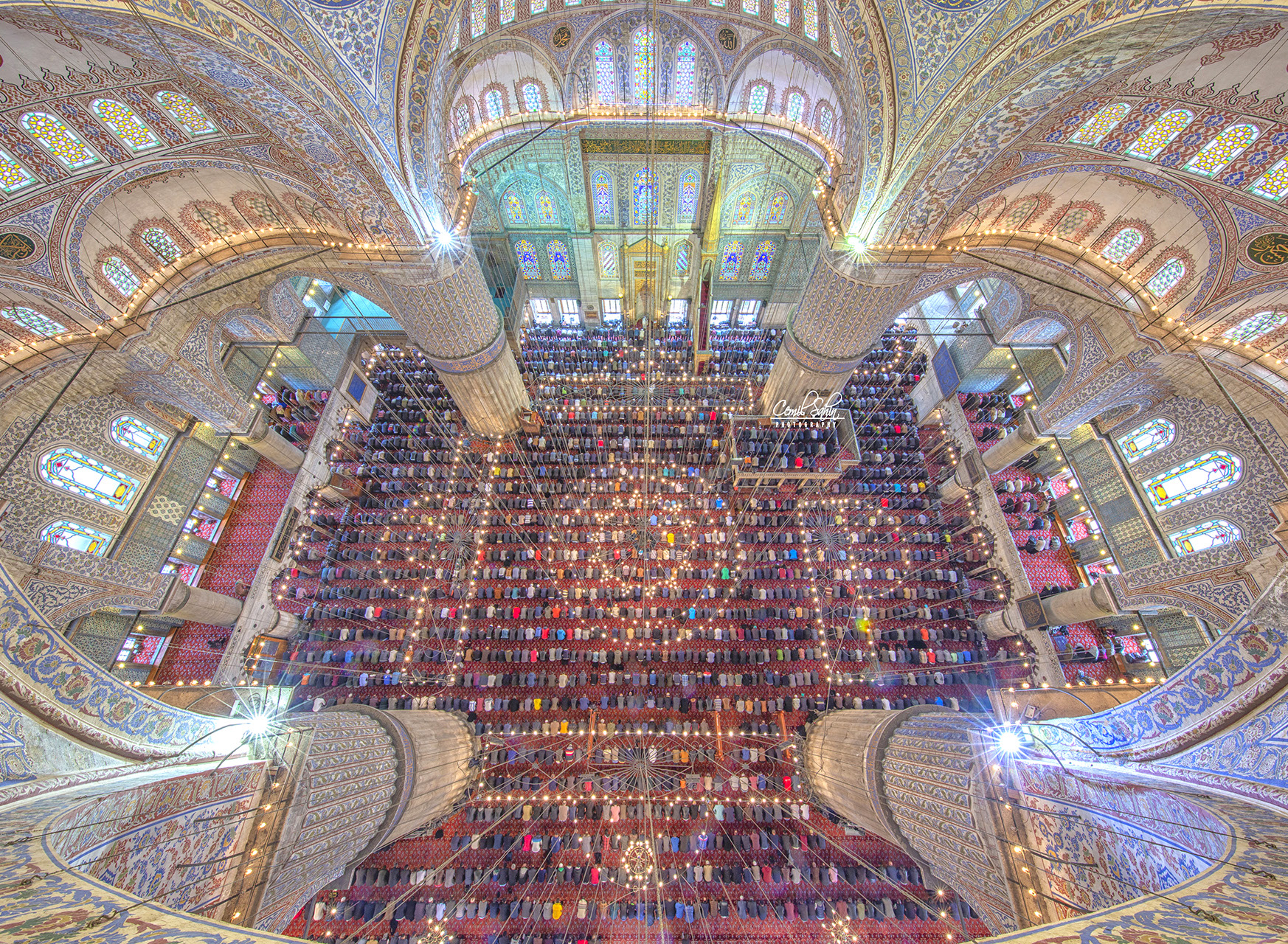 Friday prayers in the Blue Mosque
