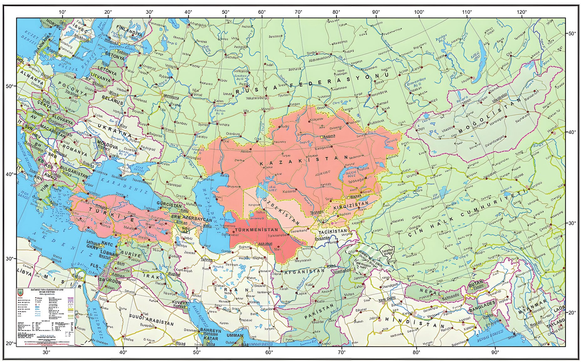 Map showing the countries of Central Asia (Map: Picryl, 2024).