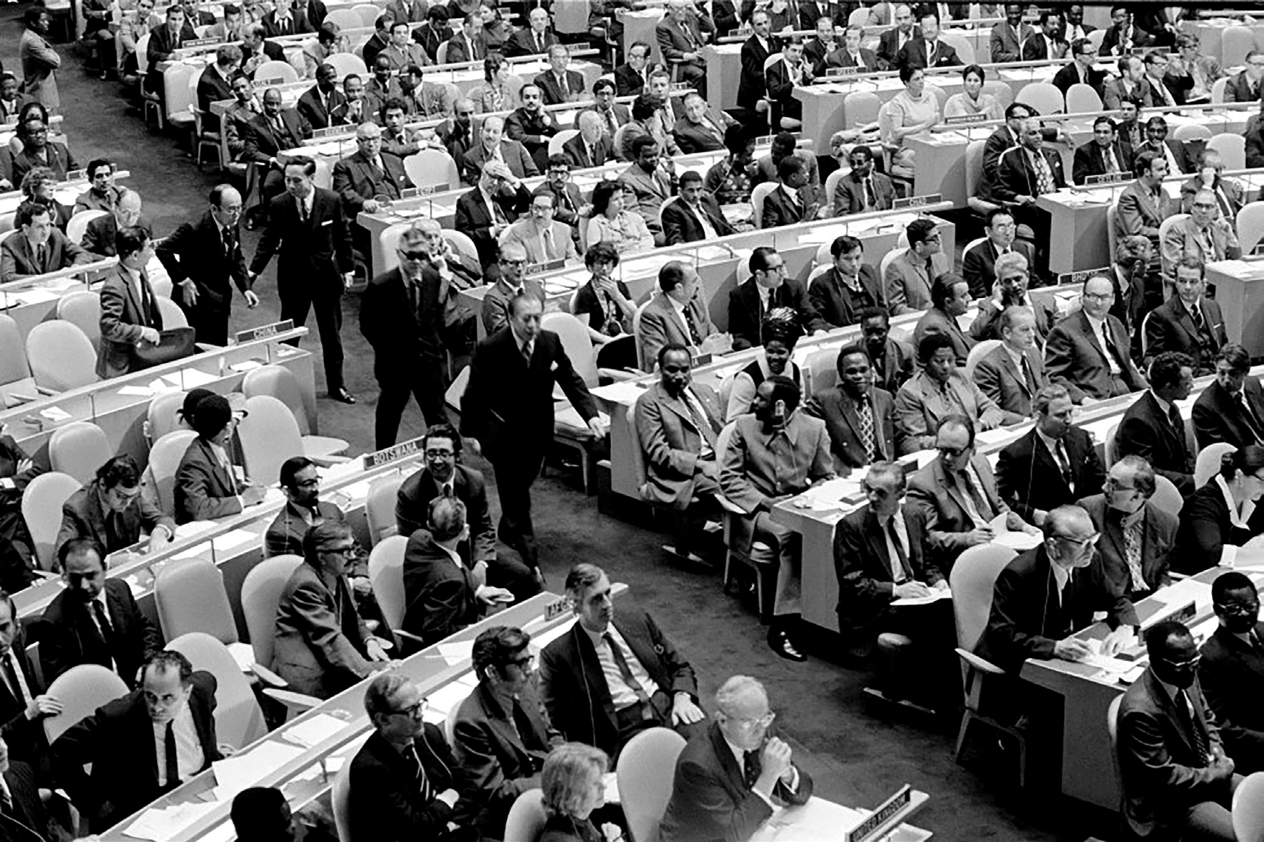 Meeting where the People’s Republic of China was officially recognized at the United Nations. (United Press International, 1971)