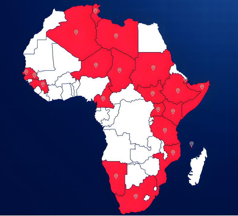 Map showing TIKA Offices in Africa (Figure: TIKA, 2021).