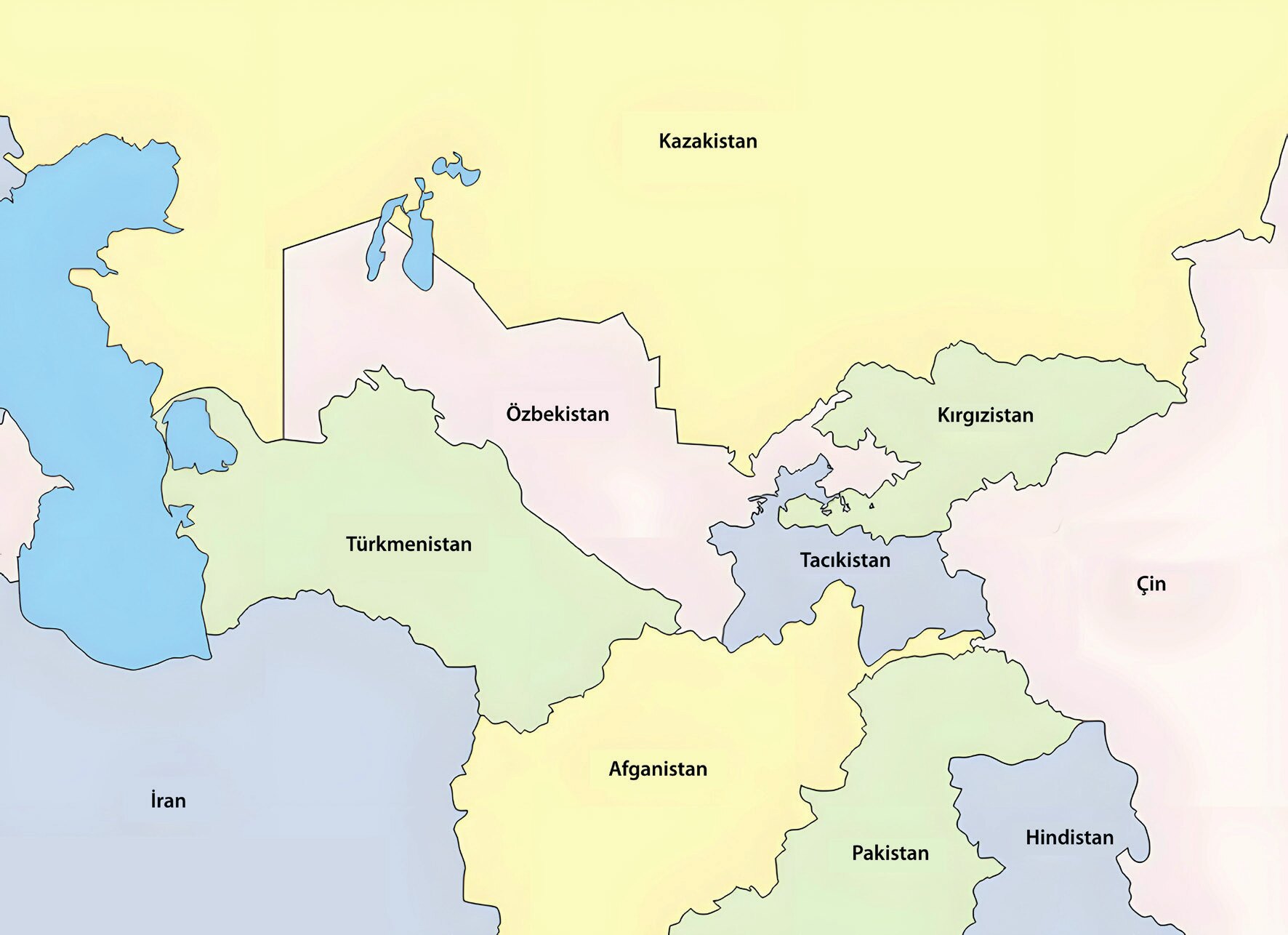 Map showing the countries of Central Asia (Map: d-maps, 2024).