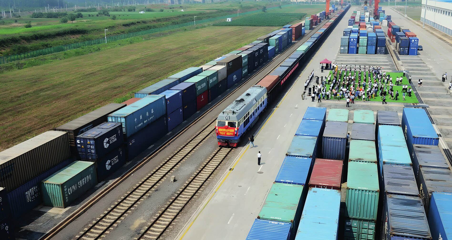 On July 1, 2015, a freight train bound for Central Asia departs from Qingdao CRIntermodal’s central station in East China’s Shandong Province (Photo: CGTN, 2018).