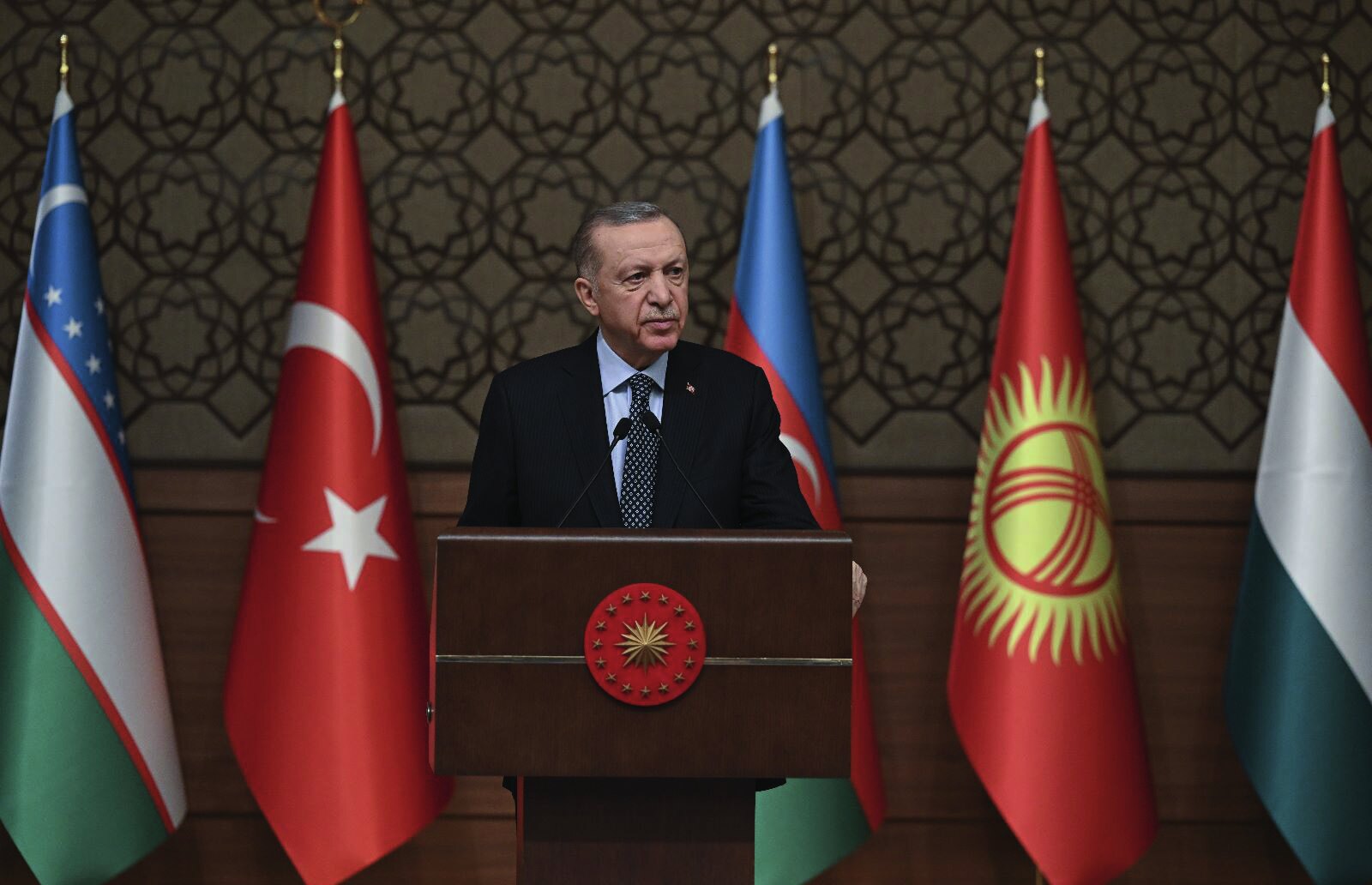 President Recep Tayyip Erdoğan stated that the Organization of Turkic States is the new synergy center of an international system that can no longer produce solutions (Photo: TCCB, 2023).