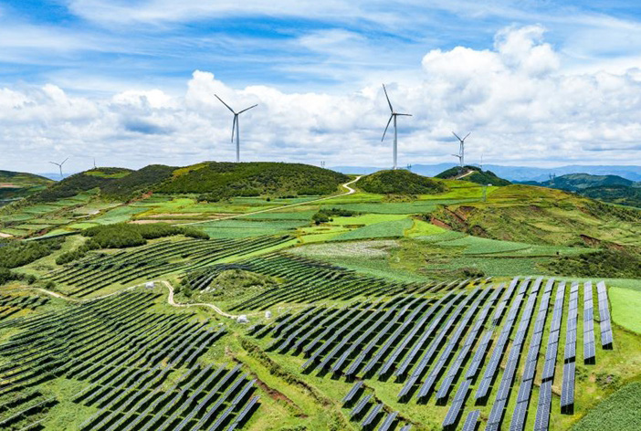 An aerial drone photo taken on July 3, 2025 shows a solar power station for agricultural use in the Yi-Hui-Miao Autonomous County of Weining, southwest China's Guizhou Province (Photo: Xinhua, 2025).