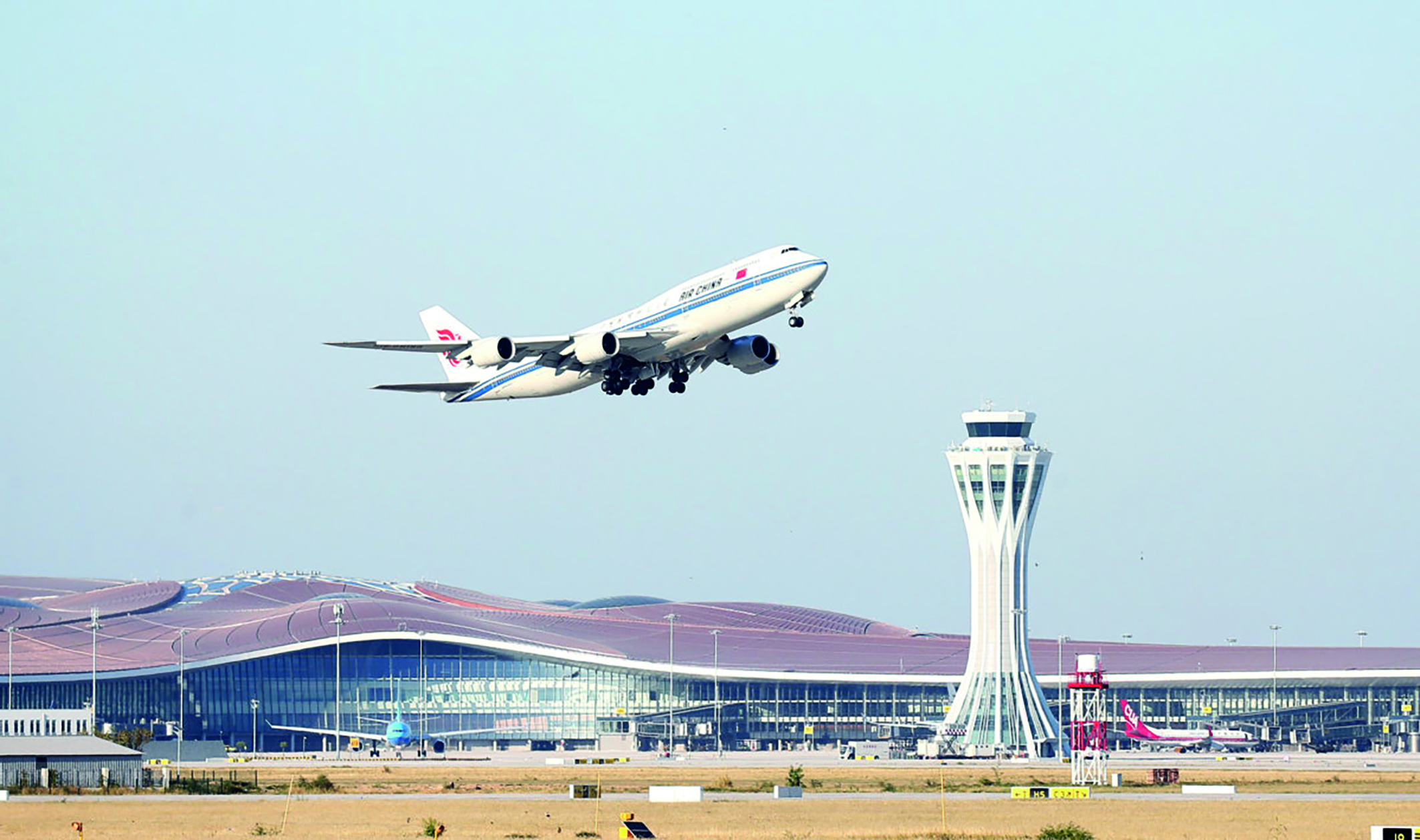 Çin ve Mısır arasındaki turizmin gelişmesiyle birlikte iki ülke arasındaki sivil havacılık endüstrisindeki alışveriş ve işbirliği de artış göstermektedir, Pekin Daxing Uluslararası Havalimanı. (Zou Hong /China Daily, 2019)