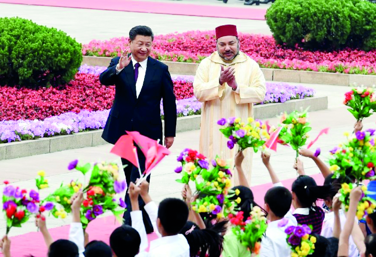 President Xi Jinping (L) holds a welcoming ceremony for King Mohammed VI of Morocco,  Beijing, May 11, 2016. (Xinhua, 2016)