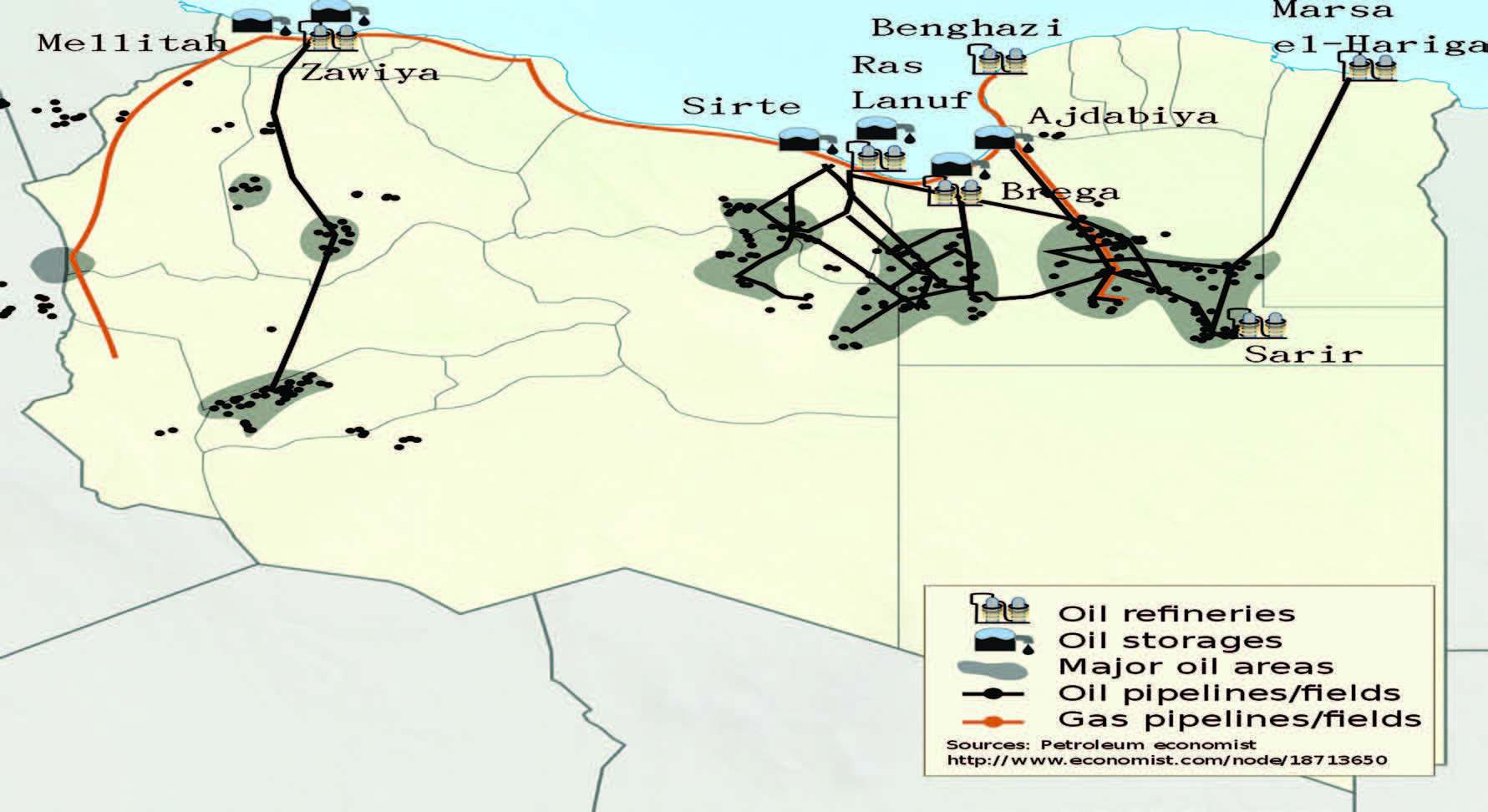 Libya'da petrol üretimi.