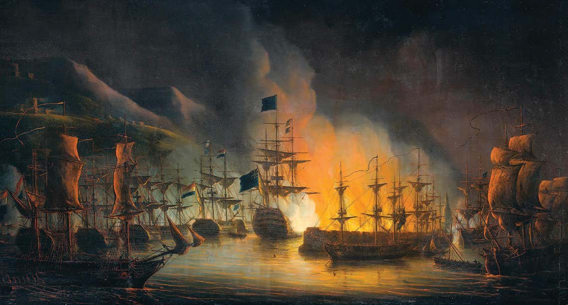 Bomberdment of Algiers (August 1816), painted by Martinus Schouman. (Wikipedia)