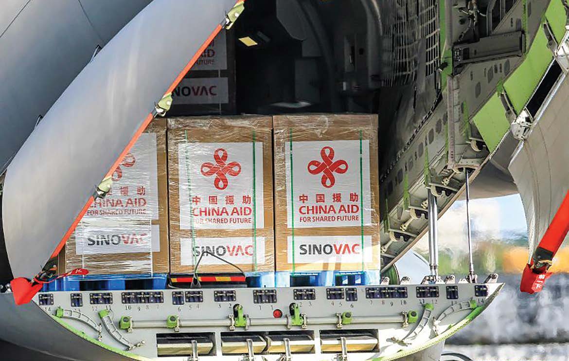 A batch of Sinovac vaccine CoronaVac donated by China arrived in the Philippines on Feb. 28, 2021, the first COVID-19 vaccine to reach the Southeast Asian country. (Xinhua, 2021)