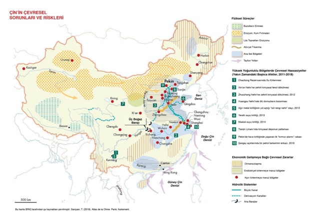 Harita 1. Çin'in çevresel sorunları ve riskleri